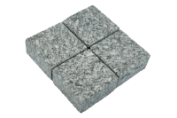 Гранитная брусчатка RKS SLATE Grey Pearl, пиленая 100х100 мм на дорожке | Купить гранитную брусчатку в Калининграде | Мощение, ландшафтный дизайн