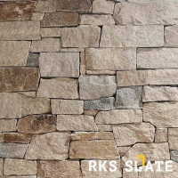 Натуральный камень для фасада RKS SLATE Sesame Yellow Quartz Strips