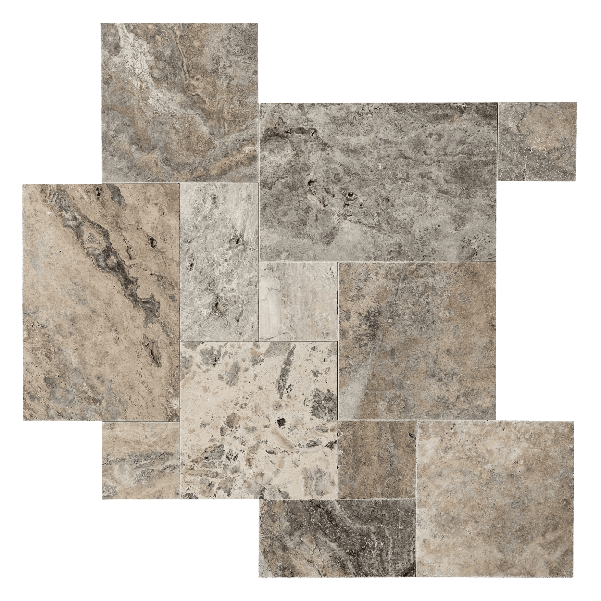 Натуральная плитка из травертина Silver Cross Cut для внутренней и внешней отделки — RKS SLATE 